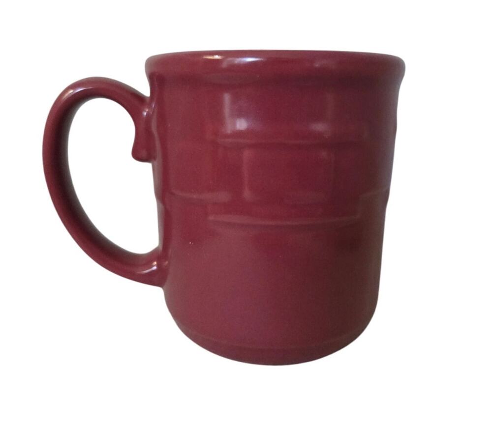 Longaberger Woven Traditions Paprika Red Coffee Mug USA Cranberry